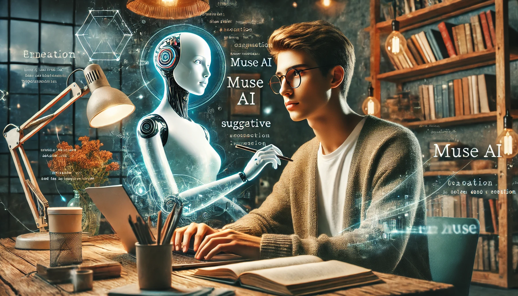 Muse AIをイメージした、ジンジン気鋭の小説作家のイメージ画像
