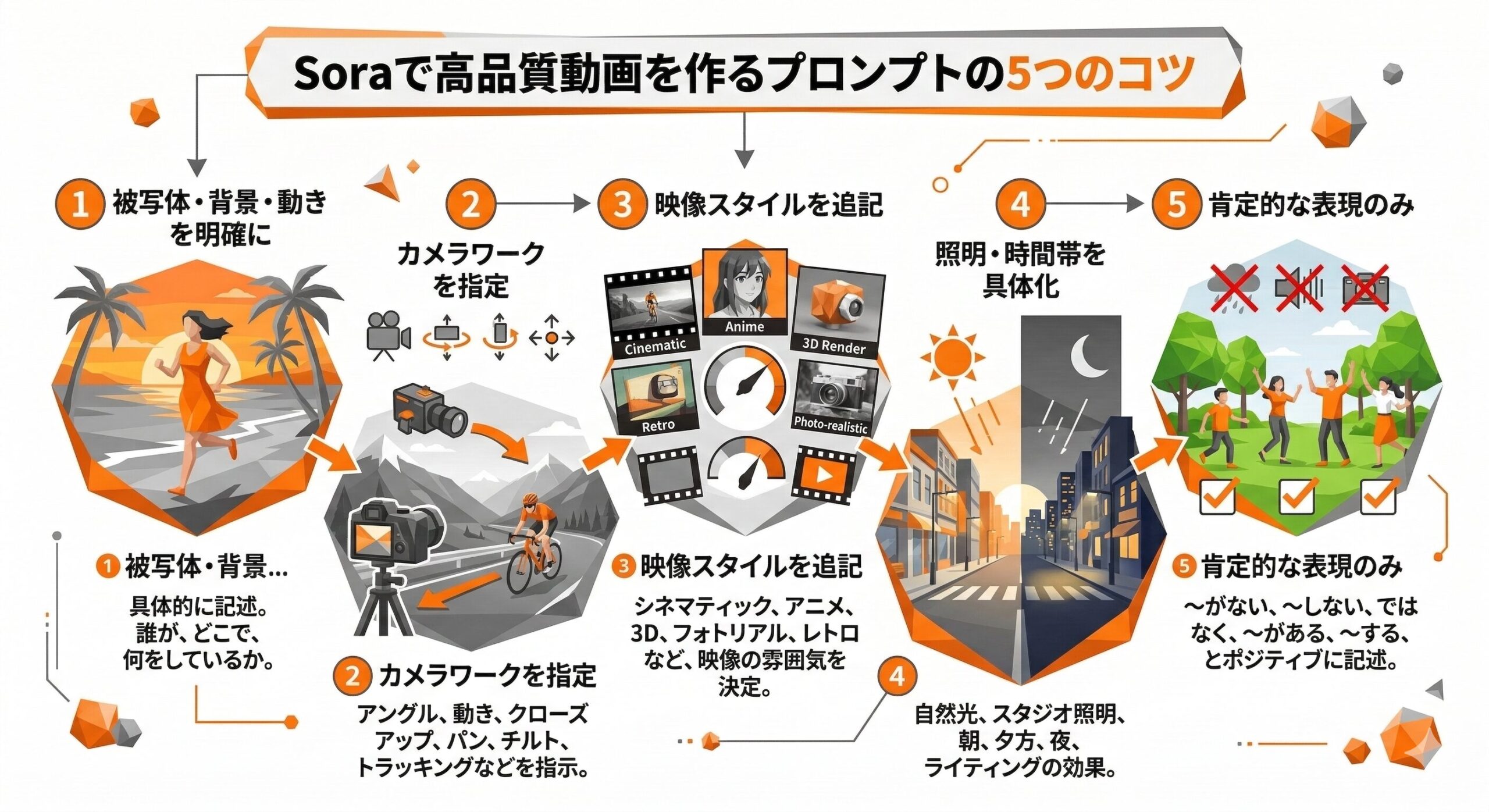 Soraで高品質動画を作るプロンプトの5つのコツ