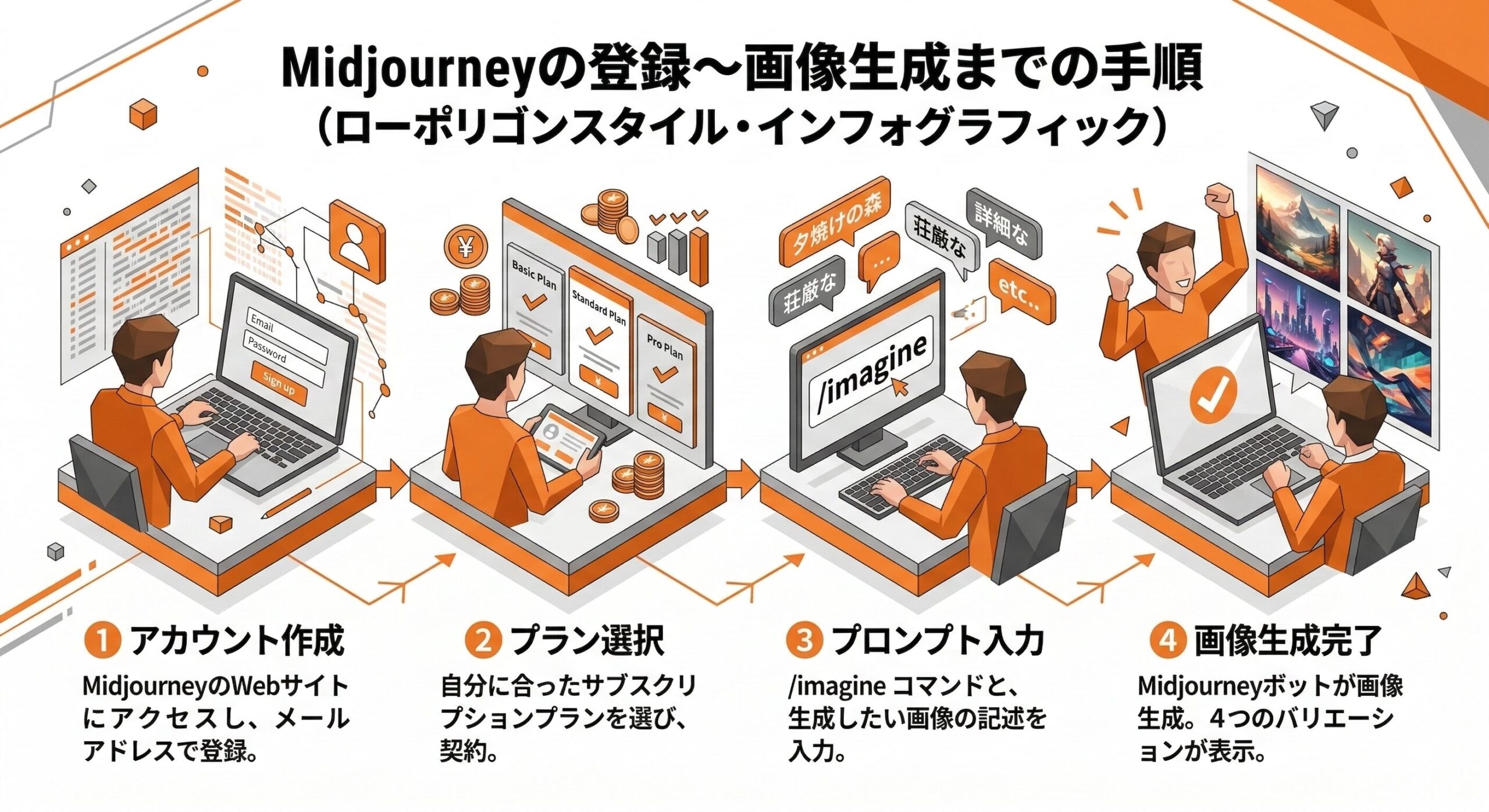 Midjourneyの登録〜画像生成4ステップフロー