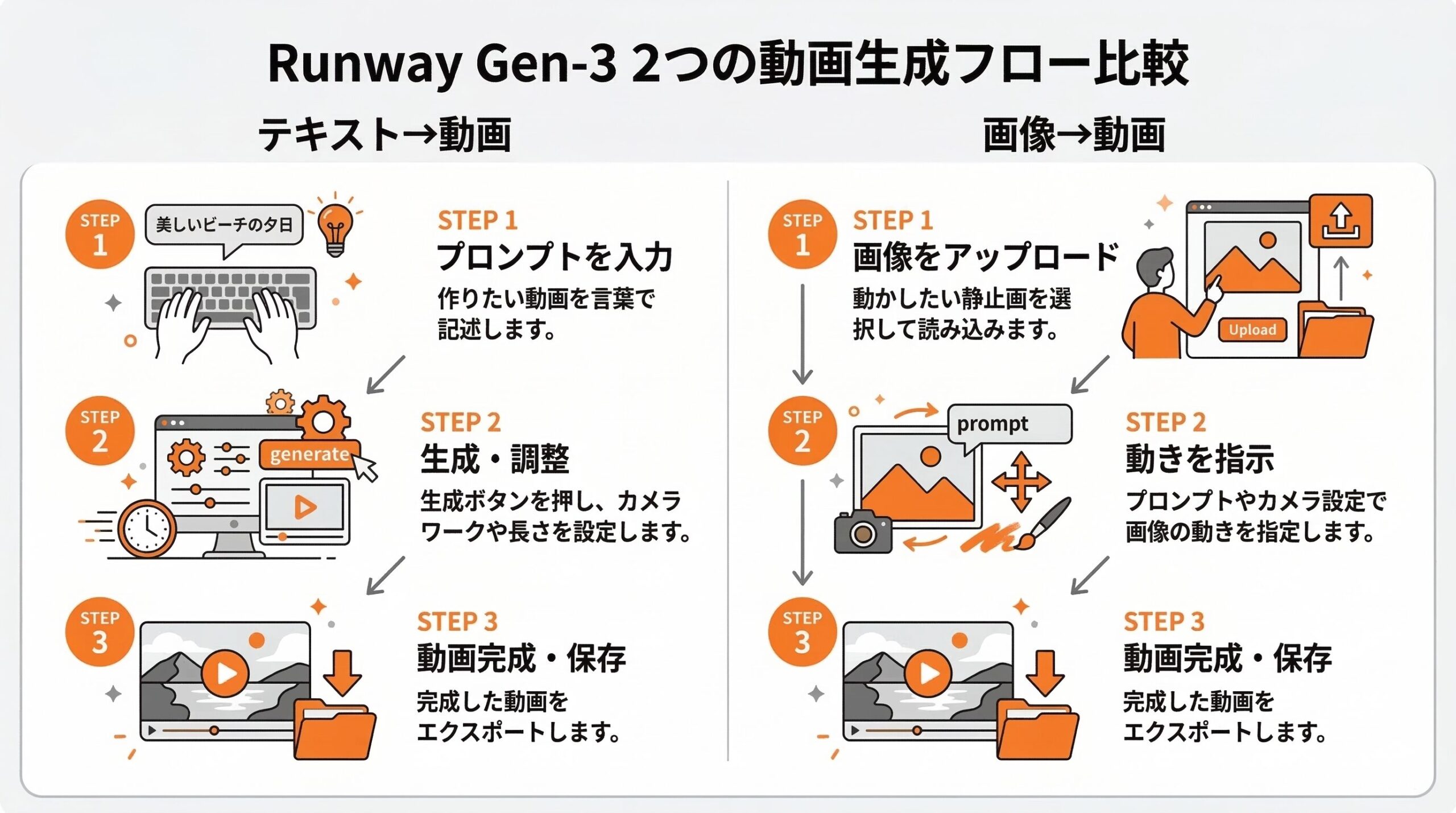 runway gen 3 使い方 動画生成フロー