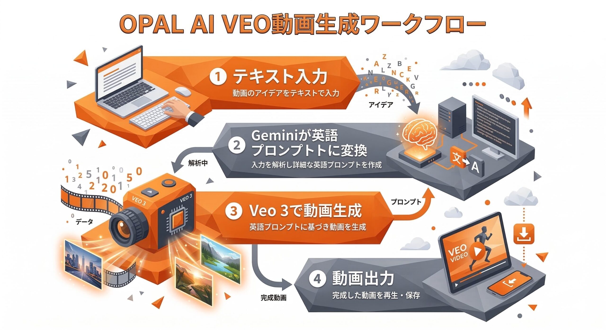 Opal AI Veo動画生成ワークフロー