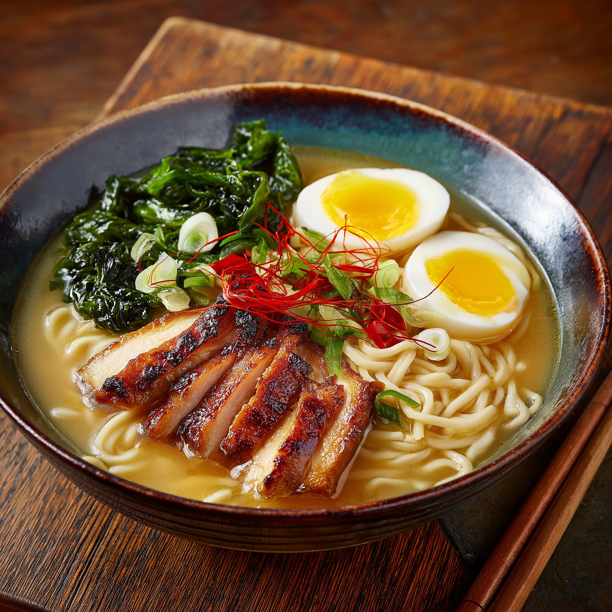 Midjourneyで--noなしで生成したラーメン料理写真（ネガティブプロンプト比較Before）